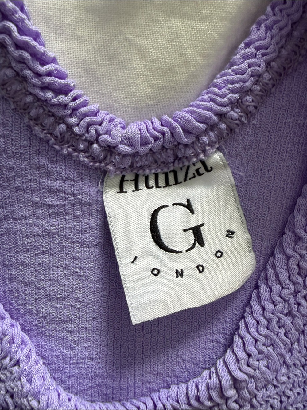 Hunza G Purple Lilac Ribbed Tank Mini Resortcore Swim Dress - Picture 12 of 13